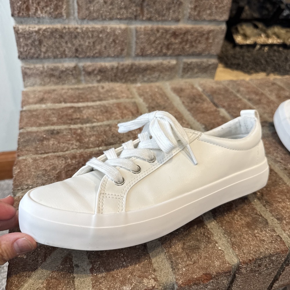 Esprit Tallya White Faux Leather Sneakers Womens Sz 8.5 Lace Up Casual #166 - Picture 7 of 16